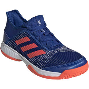 adidas ADIZERO CLUB K Dětská tenisová obuv, Modrá,Oranžová,Bílá, velikost 32