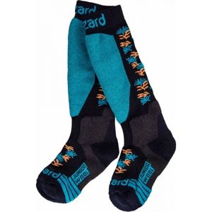 Blizzard ALLROUND WOOL SKI SOCKS JR Dětské lyžařské ponožky, Černá,Modrá,Oranžová, velikost 33-35