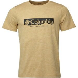 Columbia KWICK HIKE GRAPHIC SS TEE Pánské triko, béžová, velikost