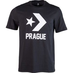 Converse PRAGUE TEE Pánské tričko, Černá,Bílá, velikost S