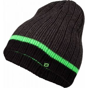 Lewro AERODACTYL Chlapecká pletená čepice, Tmavě šedá,Černá,Světle zelená, velikost 4-9