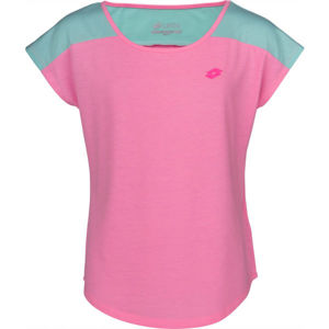 Lotto CHRENIA Dívčí sportovní triko, Růžová,Světle zelená, velikost 140-146