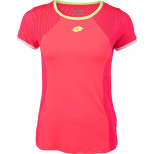 Lotto SUPERRAPIDA W V TEE PL Dámské sportovní tričko, Růžová,Žlutá, velikost XS