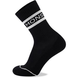 MONS ROYALE SIGNATURE CREW Unisex ponožky z merino vlny, Černá,Bílá, velikost M