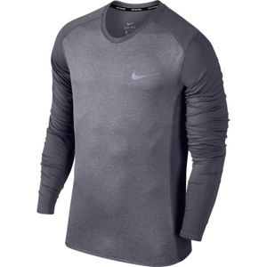 Nike M NK MILER TOP LS šedá XL - Pánské tričko