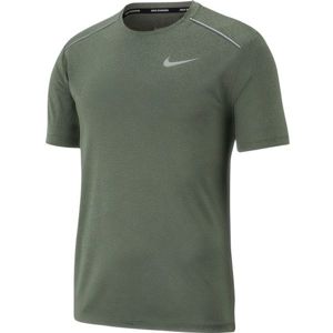 Nike DRY COOL MILER TOP SS Pánské tričko, Khaki,Bílá, velikost XL