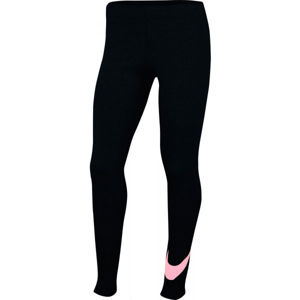 Nike NSW FAVORITES SWSH Dívčí legíny, Černá,Růžová, velikost M
