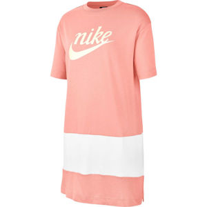 Nike SPORTSWEAR VARSITY Dámské šaty, Lososová,Bílá,Žlutá, velikost S
