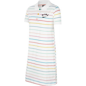 Nike NSW DRESS POLO FB G Dívčí šaty, Bílá,Tyrkysová,Růžová,Žlutá, velikost S