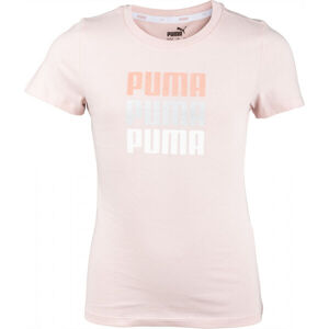 Puma ALPHA TEE G Dívčí triko, Růžová,Mix, velikost 164