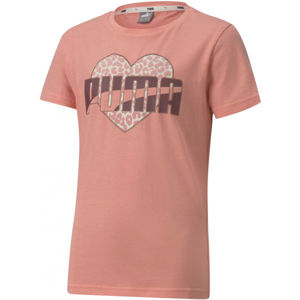 Puma ALPHA TEE G růžová 152 - Dívčí volnočasové triko