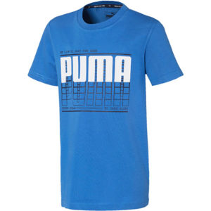 Puma ACTIVE SPORTS GRAPHIC TEE B Chlapecké sportovní triko, Modrá,Bílá, velikost 140