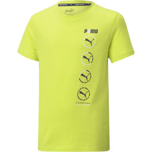 Puma ACTIVE SPORTS GRAPHIC TEE Dětské tričko, Světle zelená,Černá, velikost 152