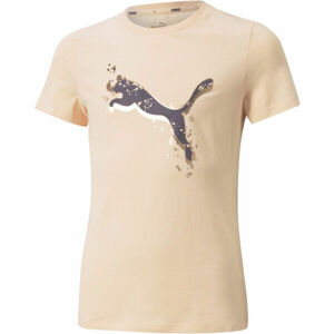 Puma ALPHA TEE G Dívčí triko, Růžová,Černá,Mix, velikost 140