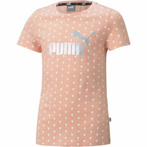 Puma ESS + DOTTED TEE G Dívčí triko, Růžová,Bílá,Stříbrná, velikost 152