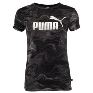 Puma ESS + MARBLEIZED TEE Dámské tričko, černá, velikost XS
