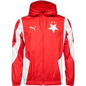 Puma SKS PRE MATCH WOVEN ANTHEM JACKET Pánská fotbalová bunda, červená, velikost M