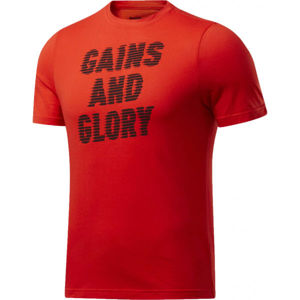 Reebok GS OPP TEE GRAPHIC Pánské tričko, Červená,Černá, velikost M