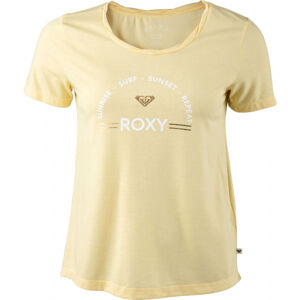 Roxy CHASING THE SWELL Dámské triko, Žlutá,Bílá, velikost S