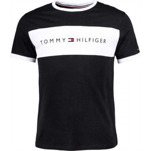 Tommy Hilfiger CN SS TEE LOGO FLAG Černá S - Pánské tričko